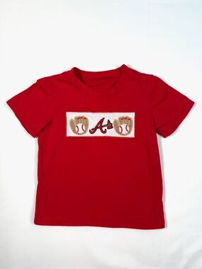 ATLANTA BRAVES Unisex S Shirt MLB Baseball Graphic Embroidered Logo Short Sleeve